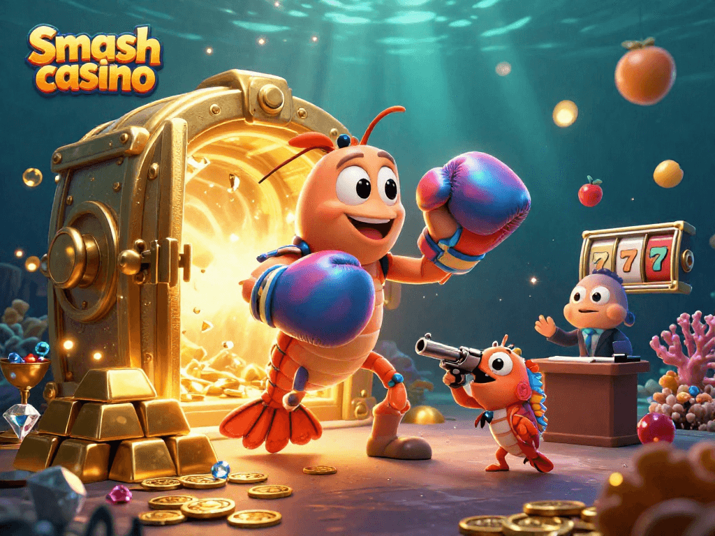 Engage in action at Smash casino with an ultra-detailed 3D illustration of vibrant underwater scene showcasing gaming excitement.