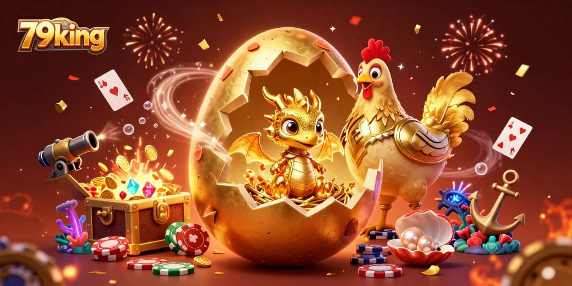 Engage with the thrilling adventure of 79king featuring a golden dragon and poker chips.