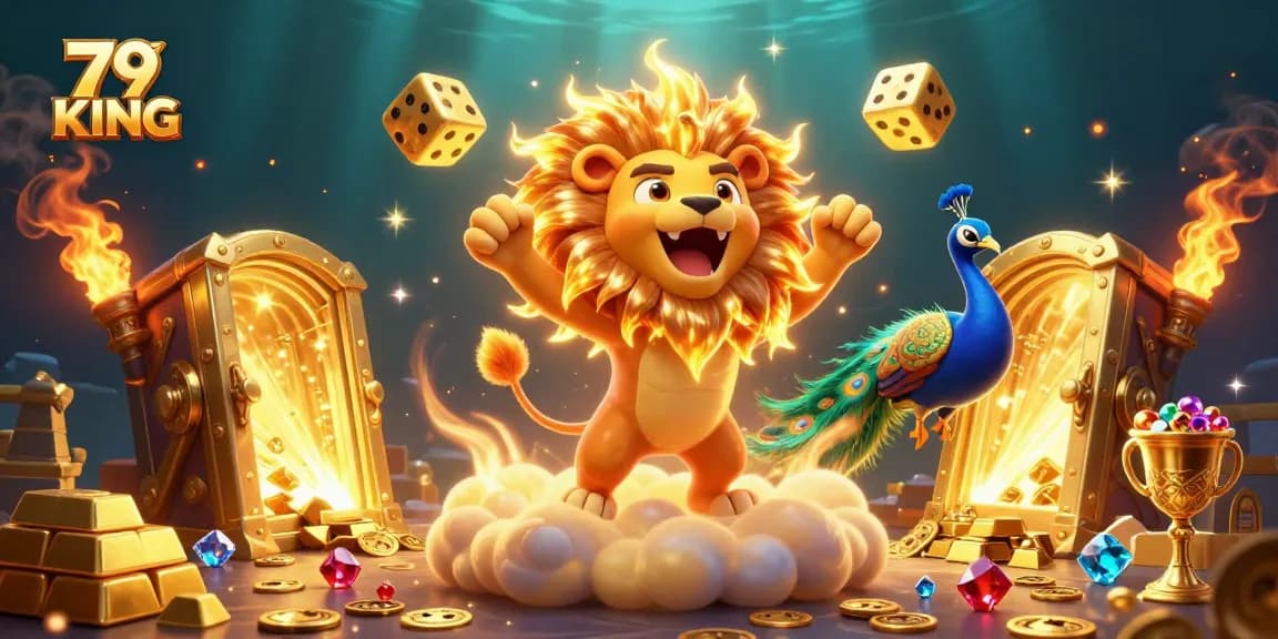 Engage in thrilling gameplay at 79 KING with glowing treasures and vivid casino elements.