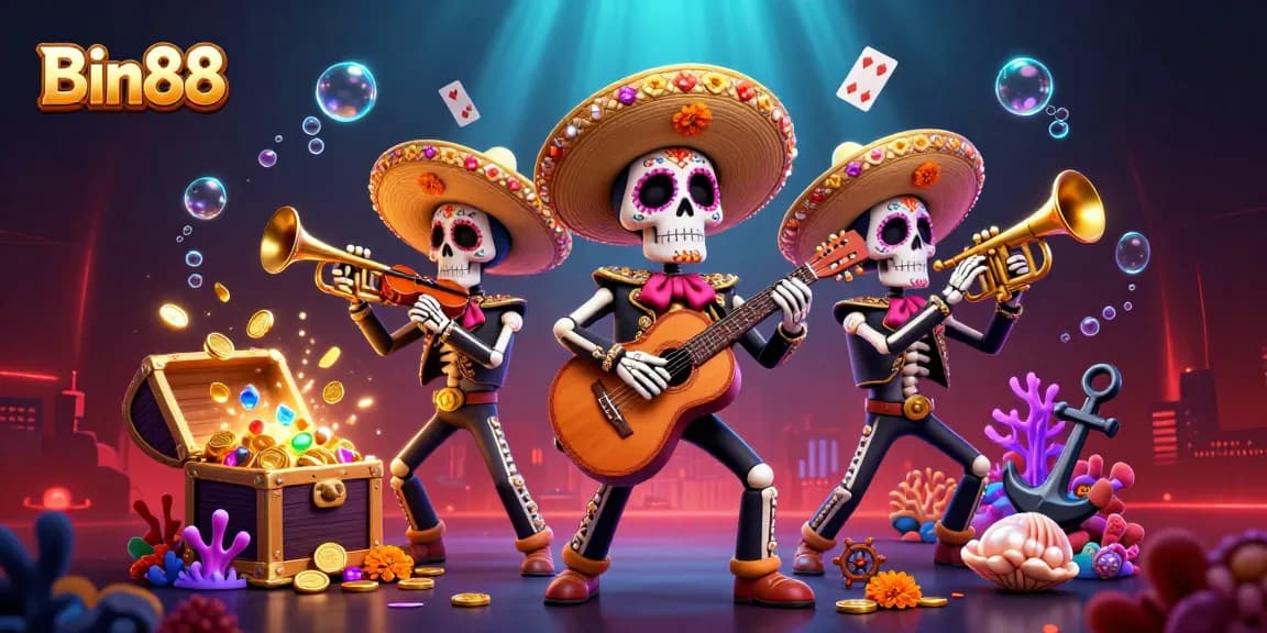 Experience the exciting games at Bin88, where colorful mariachi characters bring casino action to life!