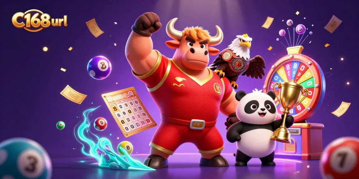 Experience the thrill of the C168 url casino with vibrant lottery balls and winning characters.