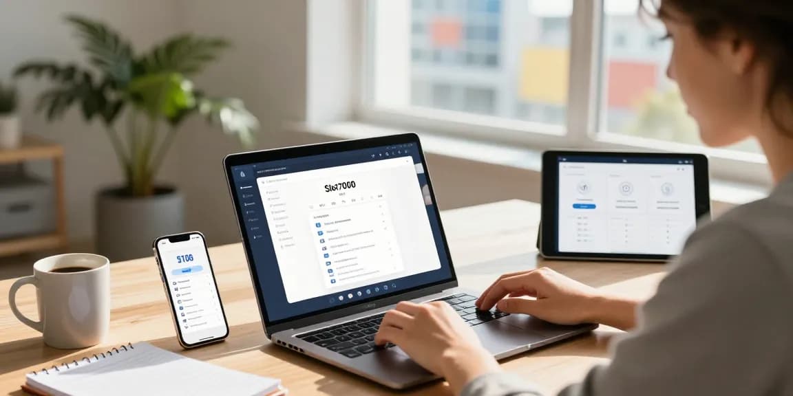 Seamless login experience with Slot7000 app on a modern laptop showcasing user-friendly interface.