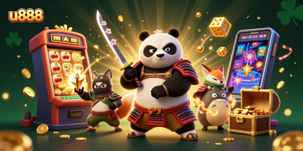 Experience the thrilling u888 casino world with a vibrant illustration of action-packed gaming adventures.