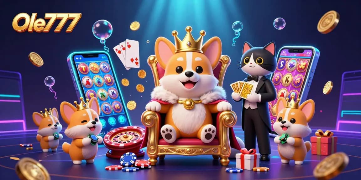 Experience thrilling gameplay at Ole777 with vibrant 3D characters and dynamic casino elements.