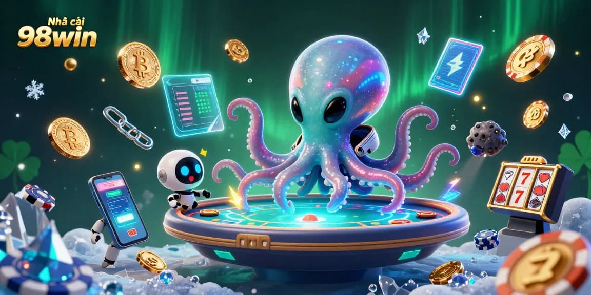 Engage with Nhà cái 98win in an exciting 3D cosmic casino filled with alien creatures and poker action!