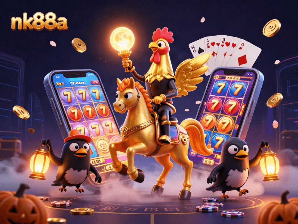 Catch the excitement of nk88a's casino world with vibrant characters and dynamic gaming elements.