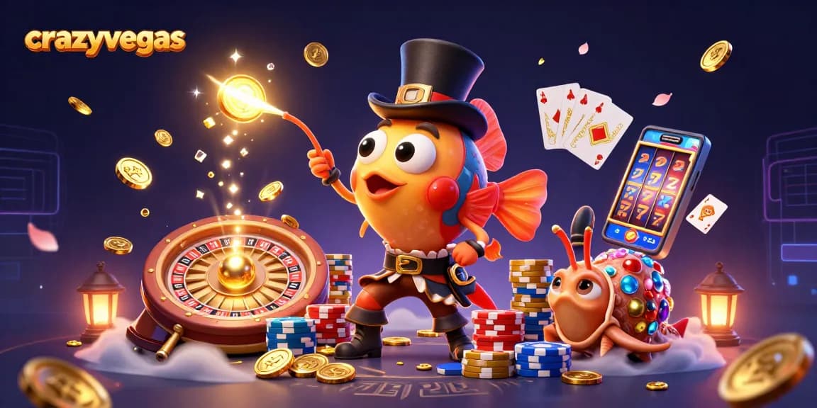 Experience thrilling wins at crazyvegas with dynamic casino scenes and vibrant characters.