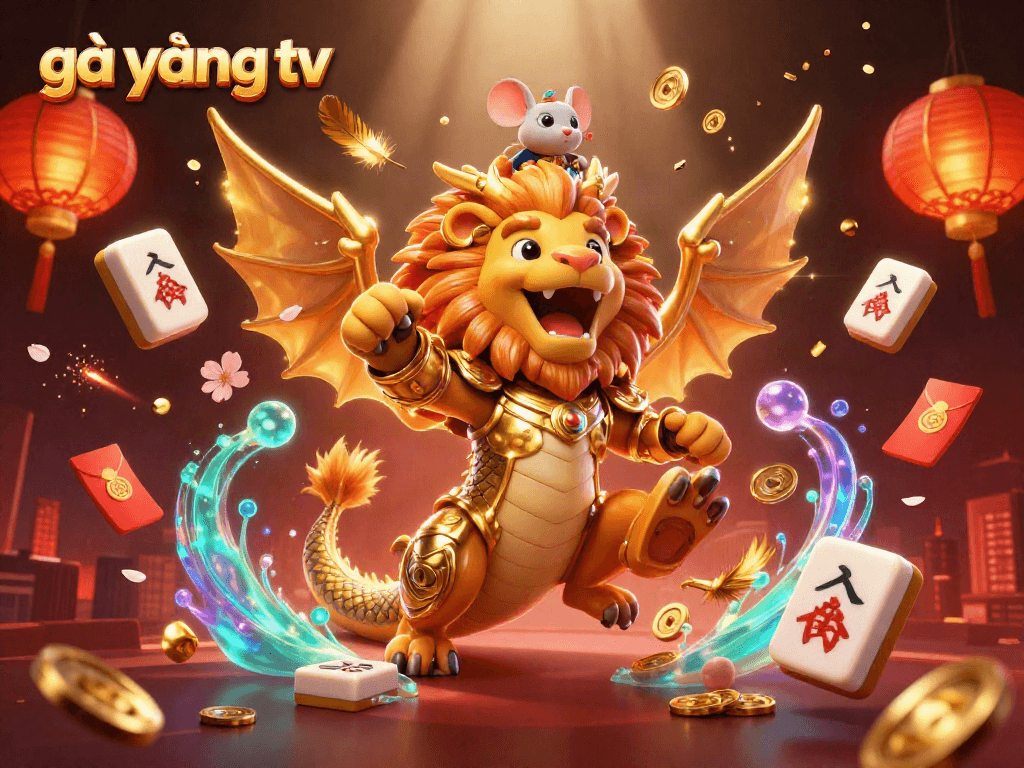 Experience thrilling gameplay with the stunning gà vàng tv illustration of a chimera and vibrant casino elements.