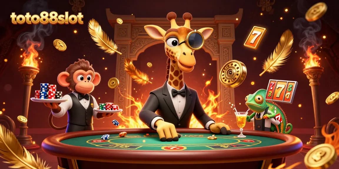 Engage in thrilling games at toto88slot with a high-roller giraffe and lively casino action.