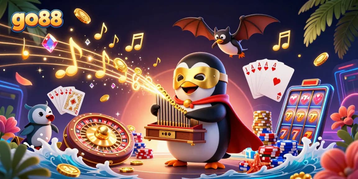 Experience thrilling moments at go 88 as the penguin plays the organ, showering coins.