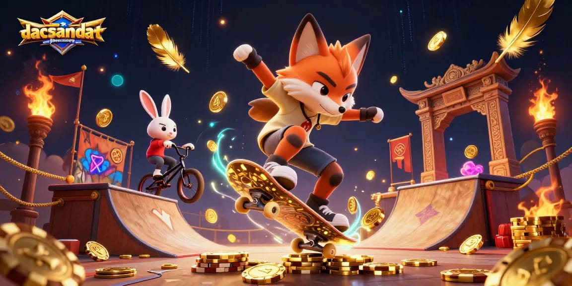 Engage in thrilling action with dacsandatphanrang as characters perform casino-inspired tricks.