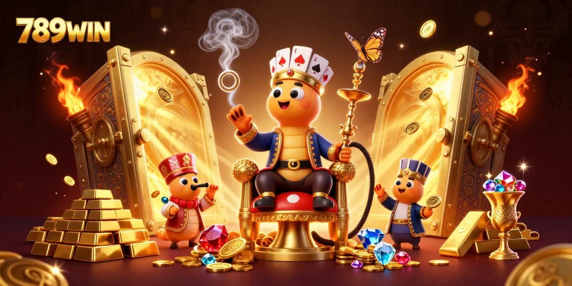 Experience the excitement of 789WIN's immersive casino environment filled with treasures and vibrant elements.