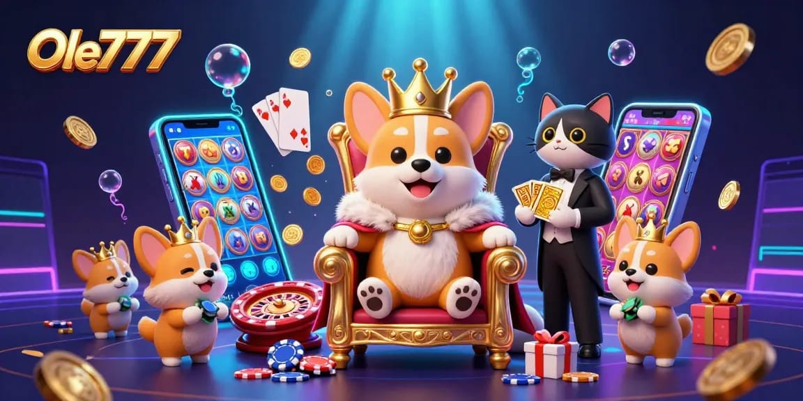 Experience thrilling gameplay at Ole777 with vibrant 3D characters and dynamic casino elements.