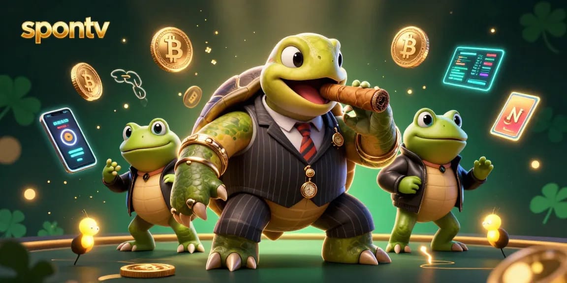 Experience high-quality sports streaming with spontv in this vibrant 3D casino-themed scene.