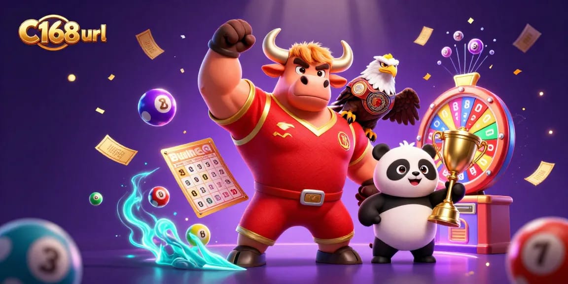 Experience the thrill of the C168 url casino with vibrant lottery balls and winning characters.