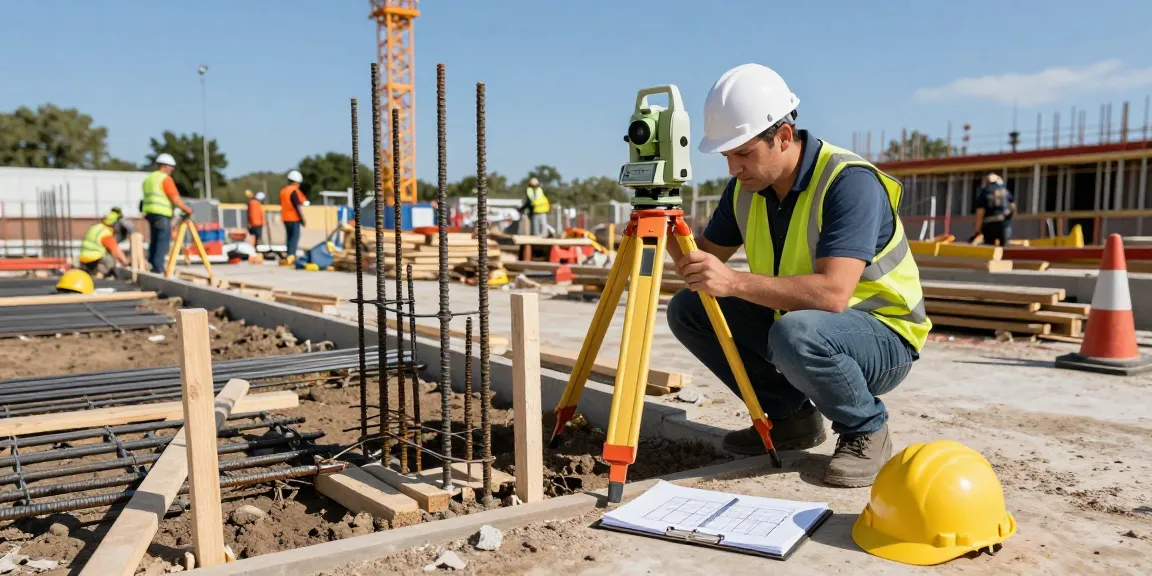 Site Engineering Setting Out Kent - Experienced engineer marking construction points accurately on-site.