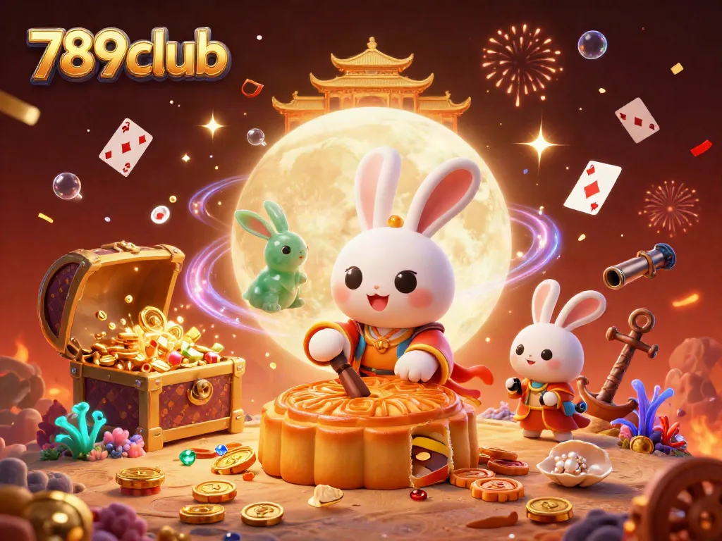 Join the exciting action at 789club with vibrant games and poker elements in a captivating moon scene.
