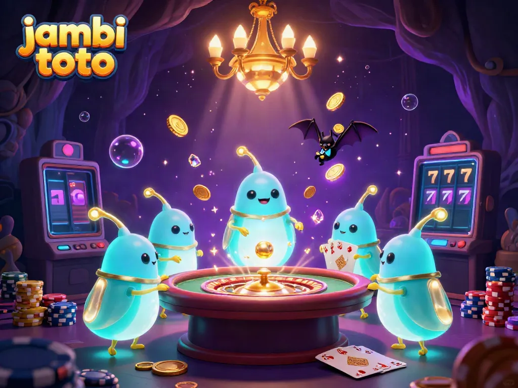 Experience the thrill of jambi toto with vibrant glowworms illuminating a cave casino.
