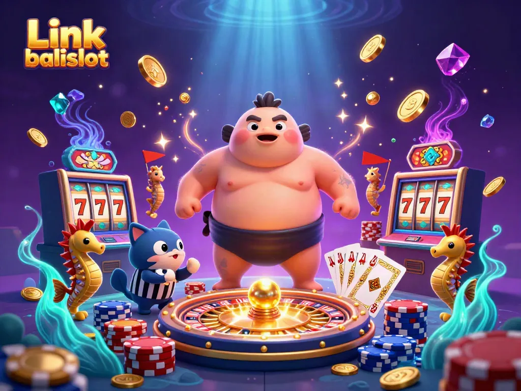 Experience thrilling action with Link balislot featuring a fugu in a vibrant underwater casino scene.
