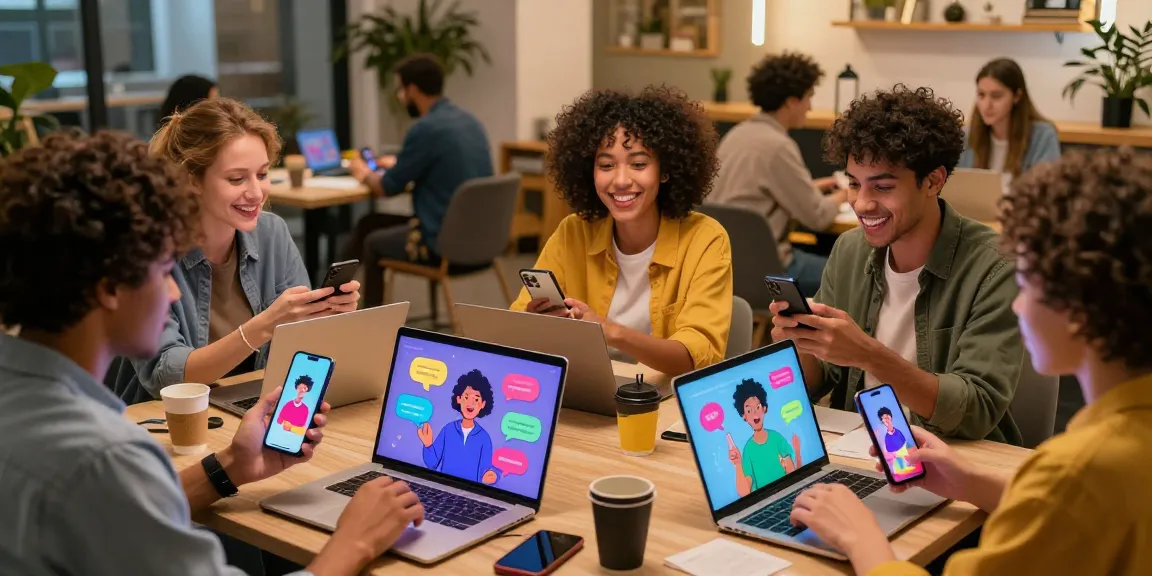 Engaging social scene with spicychat avatars in lively digital interaction.