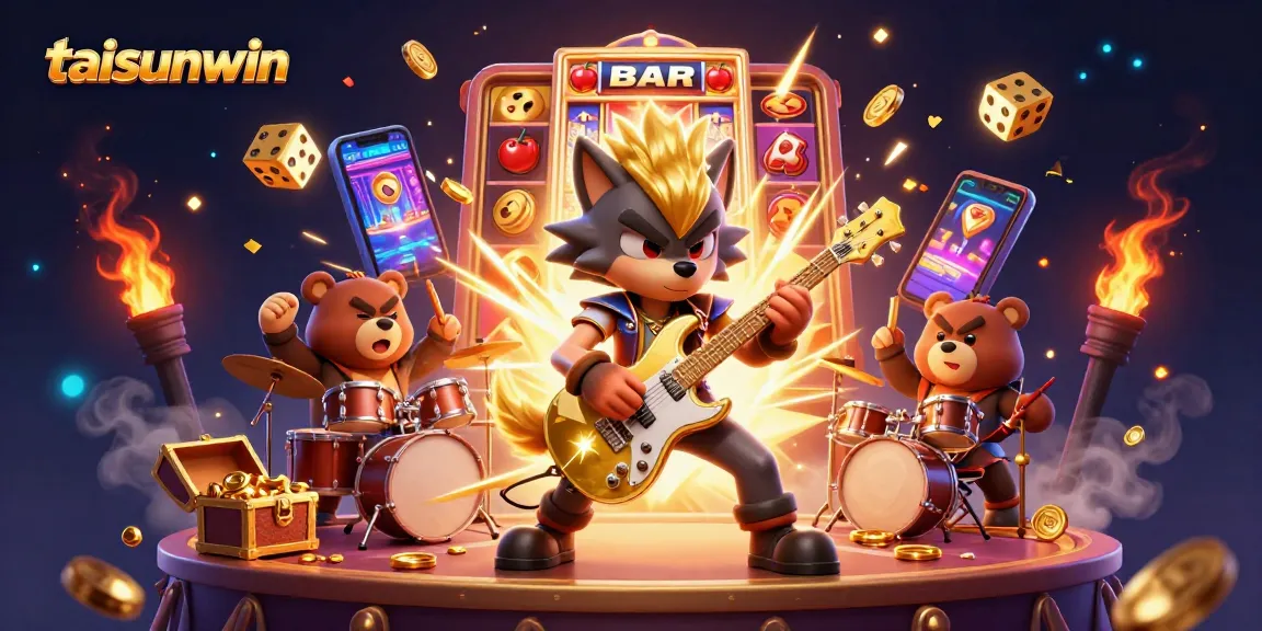 Experience the thrill of taisunwin with vibrant 3D casino action featuring rock star characters.