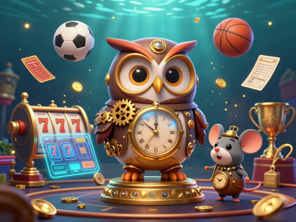 Experience the excitement of jw88 com with vibrant 3D casino elements like sports balls and slot reels.