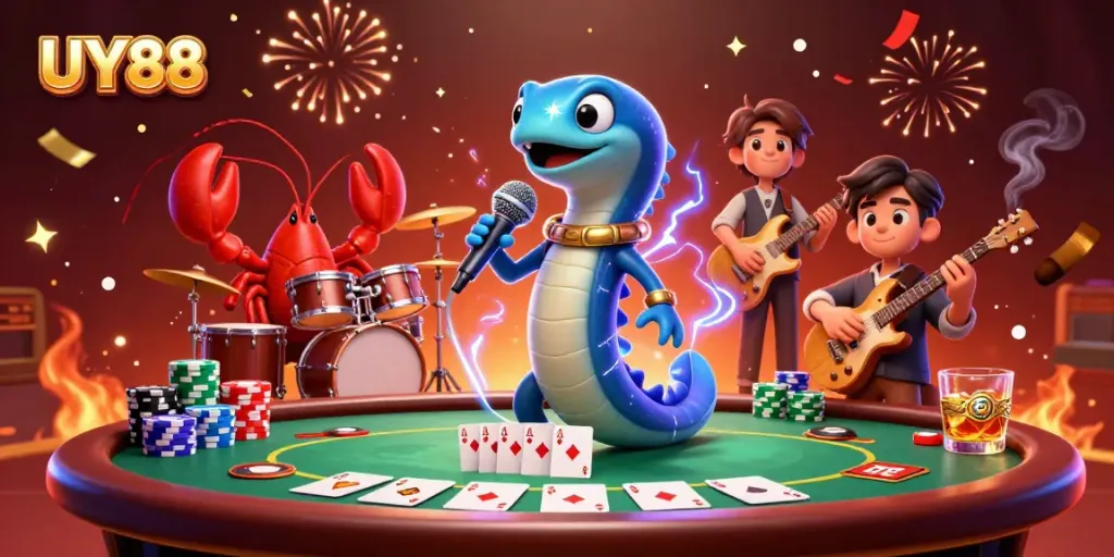 Join the electrifying fun at UY88 as the DJ eel rocks the underwater casino!