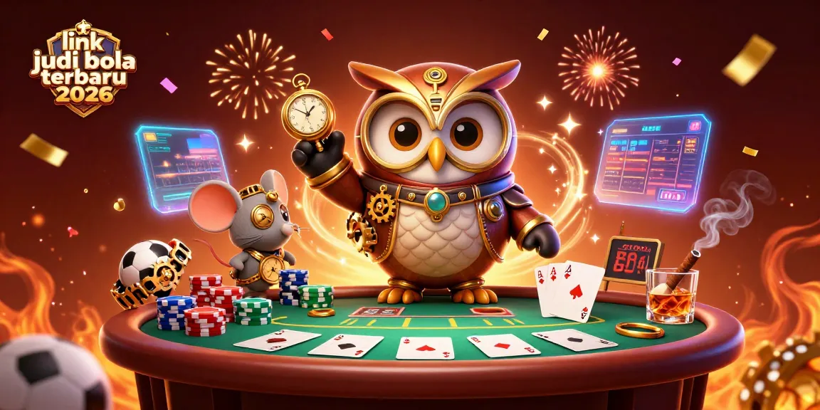 Bet on link judi bola terbaru 2026 with our vibrant illustration featuring 3D characters and casino elements.