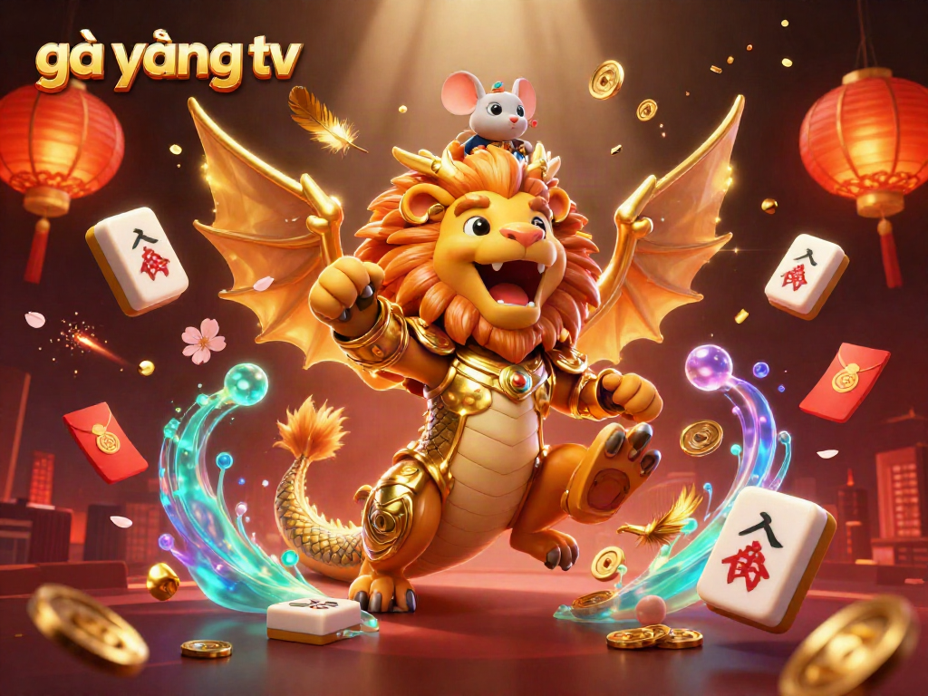 Experience thrilling gameplay with the stunning gà vàng tv illustration of a chimera and vibrant casino elements.