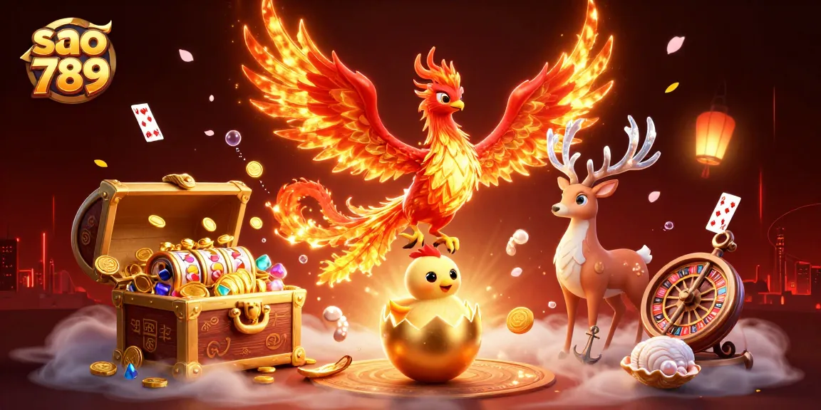 Experience thrilling games at sao 789 with fire phoenix, dynamic casino elements, and stunning visuals.