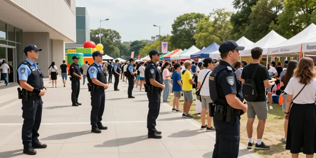 Event Security professionals providing safety at a local community festival.